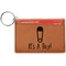 Baby Shower Cognac Leatherette Keychain ID Holders - Front Credit Card
