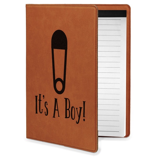 Custom Baby Shower Leatherette Portfolio with Notepad - Small - Single Sided (Personalized)