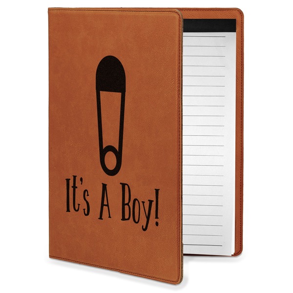 Custom Baby Shower Leatherette Portfolio with Notepad - Small - Double Sided (Personalized)
