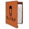 Baby Shower Cognac Leatherette Zipper Portfolios with Notepad - Main
