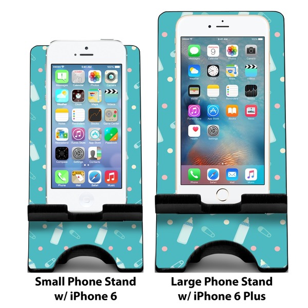 Baby Shower Compare Phone Stand Sizes - with iPhones