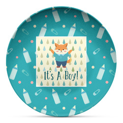 Baby Shower Microwave Safe Plastic Plate - Composite Polymer (Personalized)