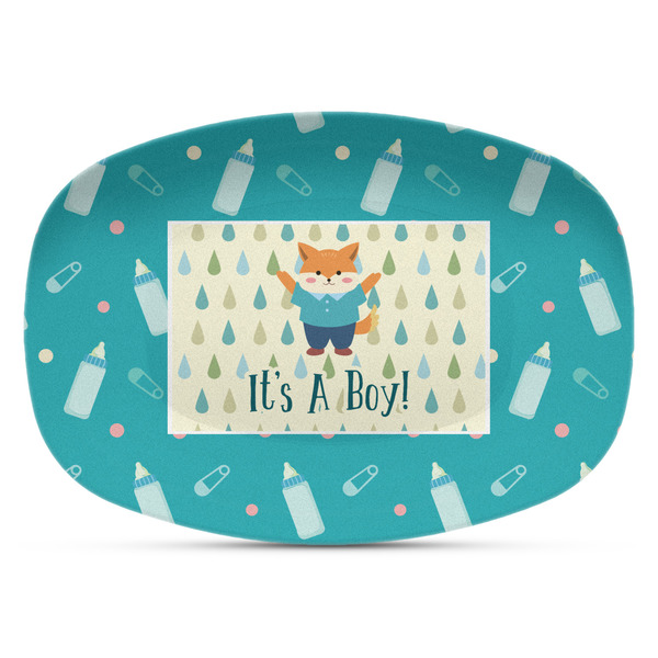 Custom Baby Shower Plastic Platter - Microwave & Oven Safe Composite Polymer (Personalized)