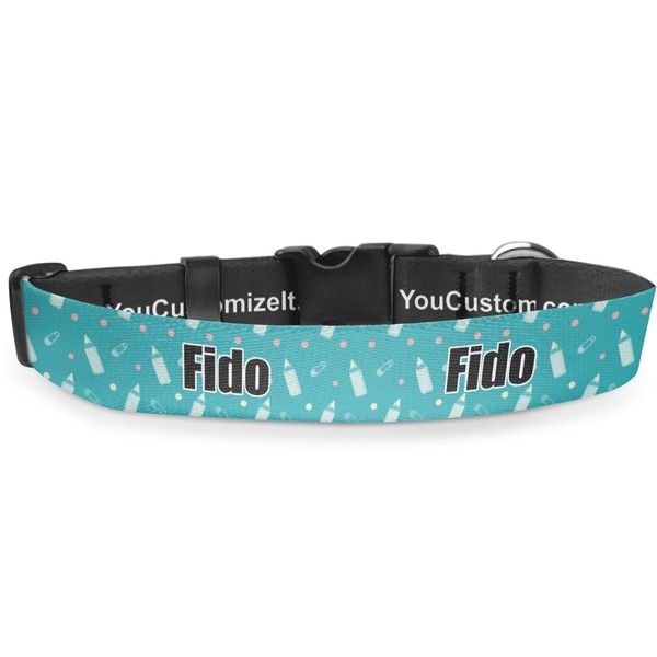 Custom Baby Shower Deluxe Dog Collar - Double Extra Large (20.5" to 35") (Personalized)