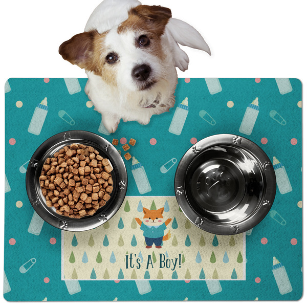 Custom Baby Shower Dog Food Mat - Medium