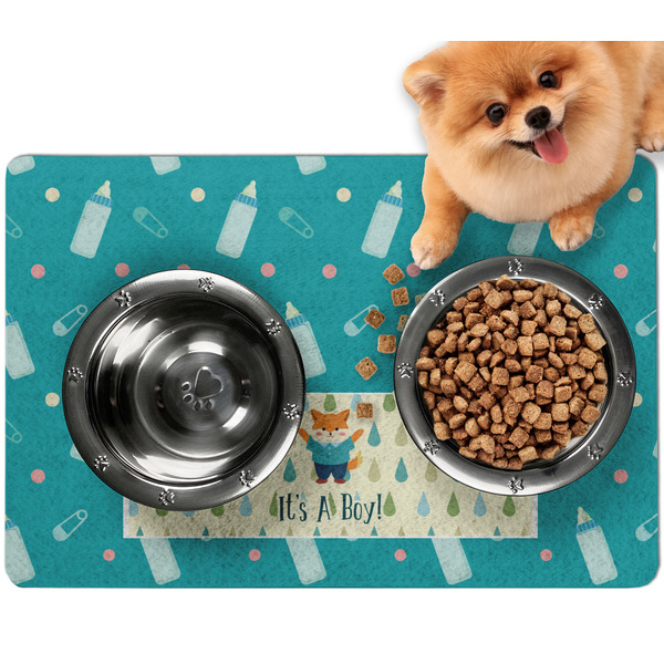 Custom Baby Shower Dog Food Mat - Small