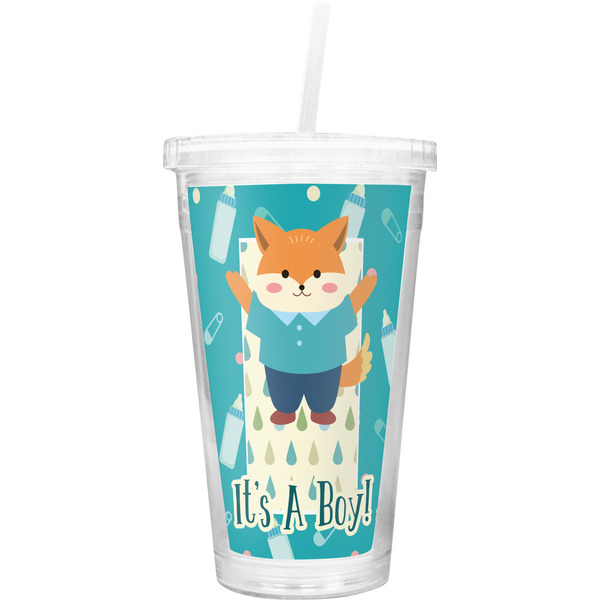 Custom Baby Shower Double Wall Tumbler with Straw (Personalized)