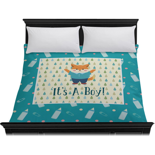 Baby Shower Duvet Cover - King - On Bed - No Prop