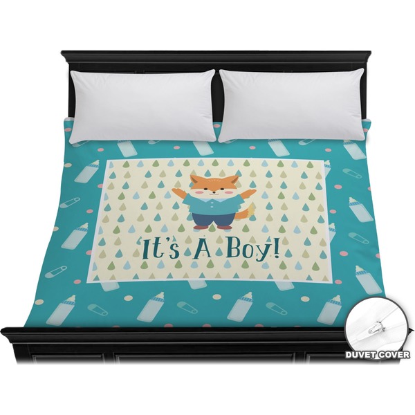 Custom Baby Shower Duvet Cover - King (Personalized)
