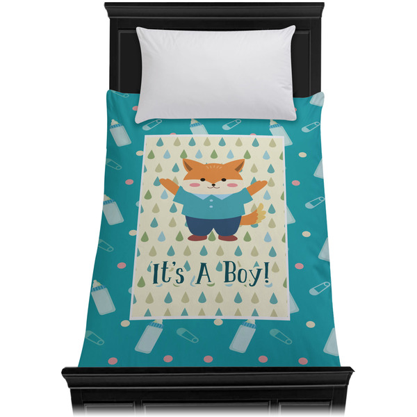 Baby Shower Duvet Cover - Twin - On Bed - No Prop