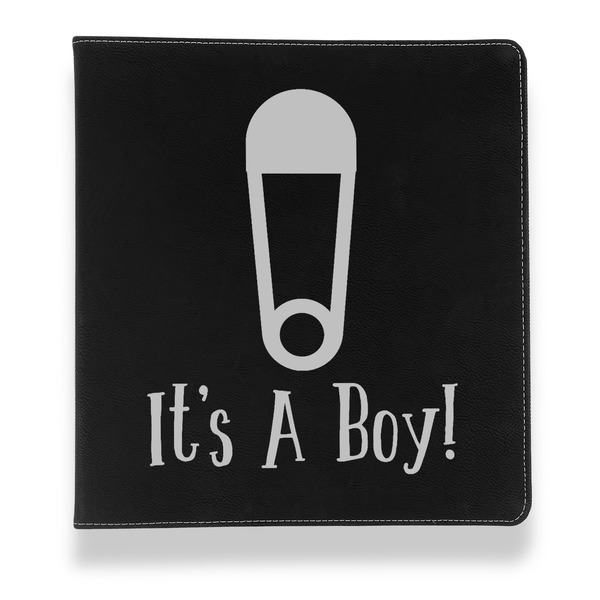 Baby Shower Leather Binder - 1" - Black - Front View