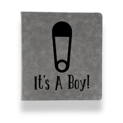 Baby Shower Leather Binder - 1" - Grey