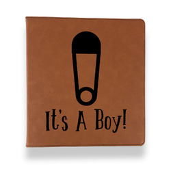 Baby Shower Leather Binder - 1" - Rawhide