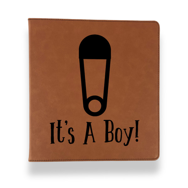 Baby Shower Leather Binder - 1" - Rawhide - Front View