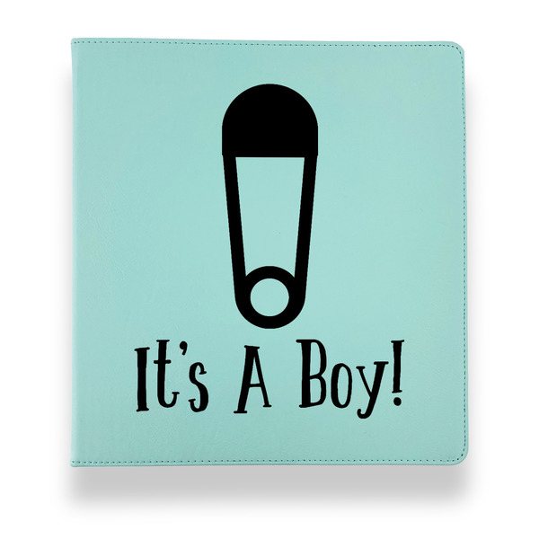 Baby Shower Leather Binders - 1" - Teal - Front View