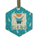 Baby Shower Flat Glass Ornament - Hexagon