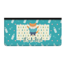 Baby Shower Genuine Leather Checkbook Cover (Personalized)