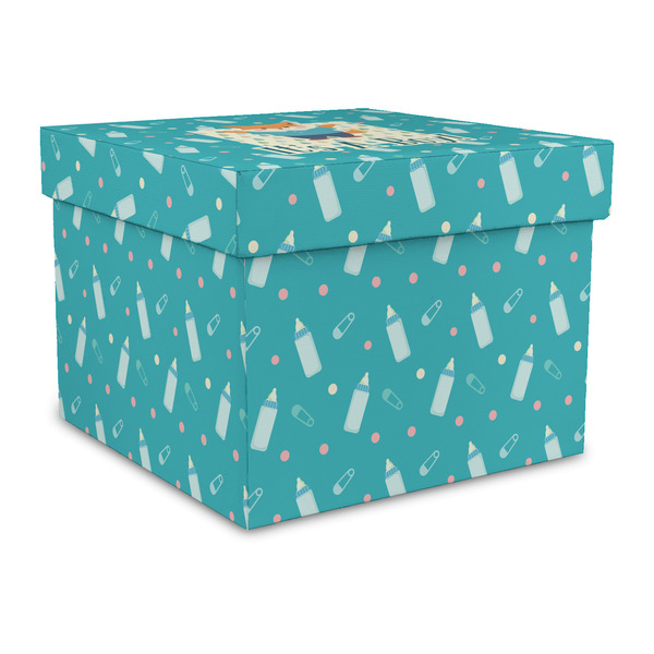 Custom Baby Shower Gift Box with Lid - Canvas Wrapped - Large