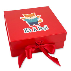 Baby Shower Gift Box with Magnetic Lid - Red