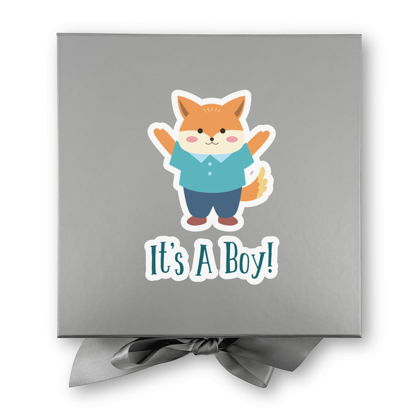 Baby Shower Gift Boxes with Magnetic Lid - Silver - Approval