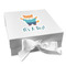 Baby Shower Gift Boxes with Magnetic Lid - White - Front