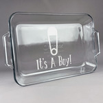 Baby Shower Glass Baking Dish with Truefit Lid - 13in x 9in