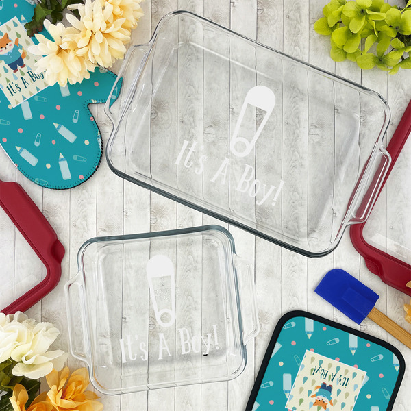 Baby Shower Glass Baking Dish Set - LIFESTYLE