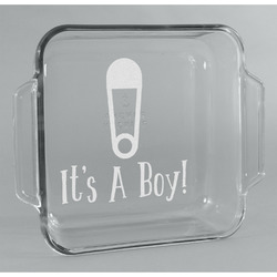 Baby Shower Glass Cake Dish - 8in x 8in