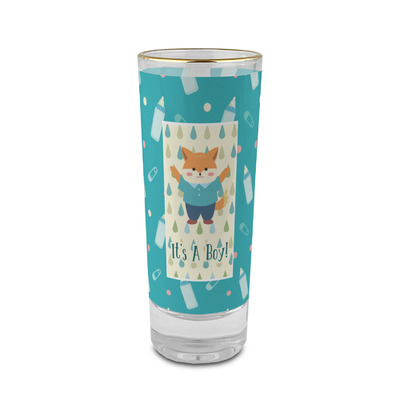 Baby Shower 2 oz Shot Glass - Glass with Gold Rim