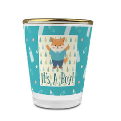 Baby Shower Glass Shot Glass - 1.5 oz - with Gold Rim - Set of 4