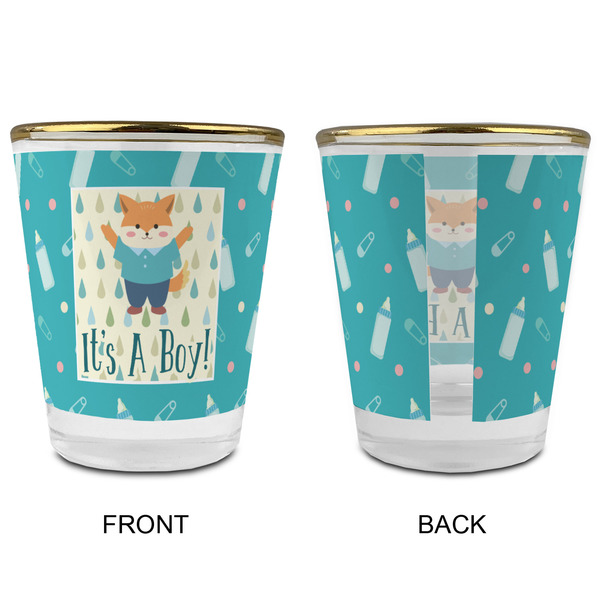 Baby Shower Glass Shot Glass - with gold rim - APPROVAL