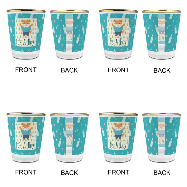 Baby Shower Glass Shot Glass - with gold rim - Set of 4 - APPROVAL