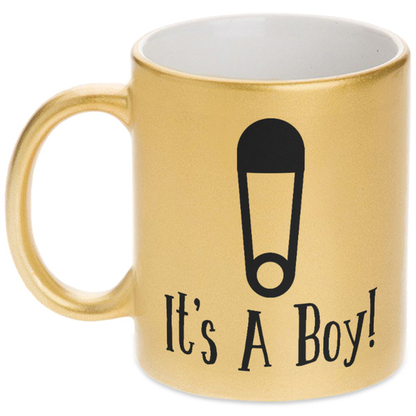 Custom Baby Shower Metallic Gold Mug