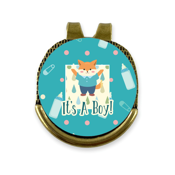 Custom Baby Shower Golf Ball Marker - Hat Clip - Gold