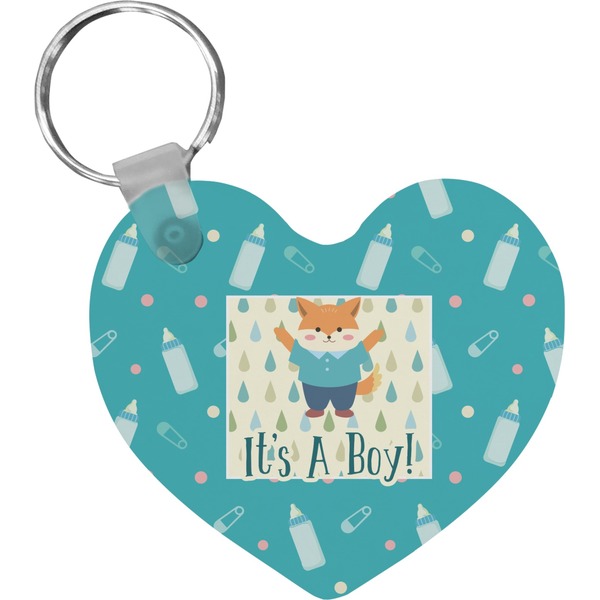 Custom Baby Shower Heart Plastic Keychain