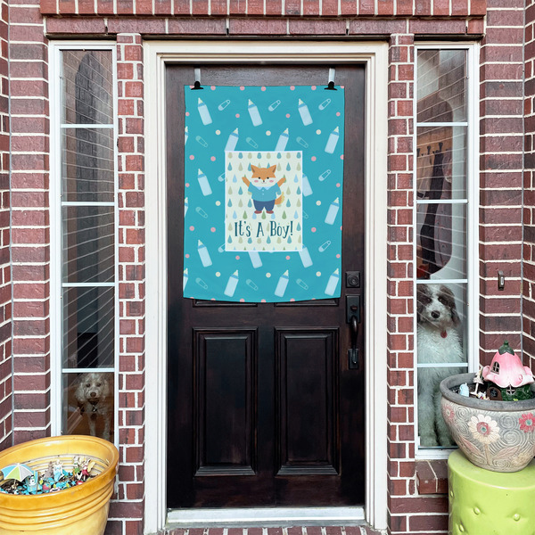 Baby Shower House Flags - Double Sided - (Over the door) LIFESTYLE