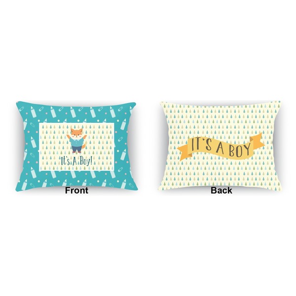 Baby Shower Indoor Rectangular Burlap Pillow (Front and Back)
