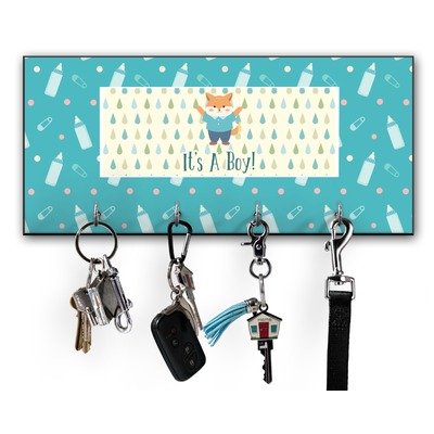Baby Shower Key Hanger w/ 4 Hooks w/ Graphics and Text