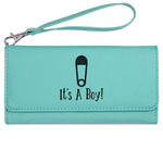 Baby Shower Ladies Leatherette Wallet - Laser Engraved- Teal