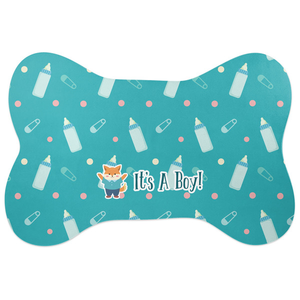 Custom Baby Shower Bone Shaped Dog Food Mat (Large) (Personalized)