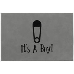 Baby Shower Large Gift Box w/ Engraved Leather Lid