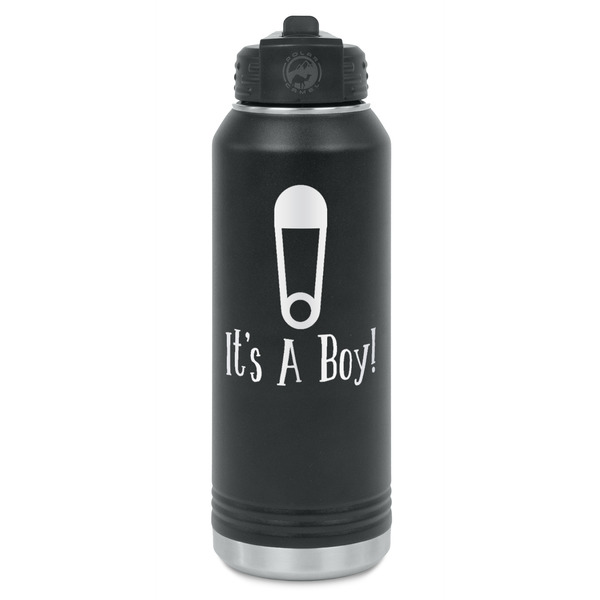 Custom Baby Shower Water Bottle - Laser Engraved - Front