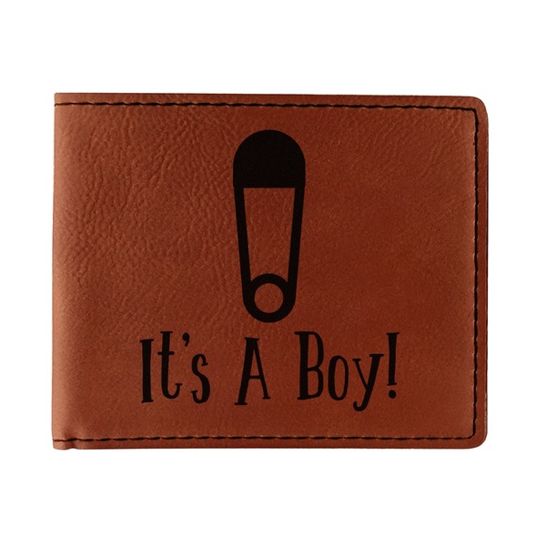 Custom Baby Shower Leatherette Bifold Wallet (Personalized)
