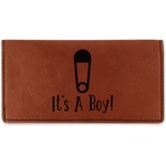 Baby Shower Leatherette Checkbook Holder - Single Sided (Personalized)