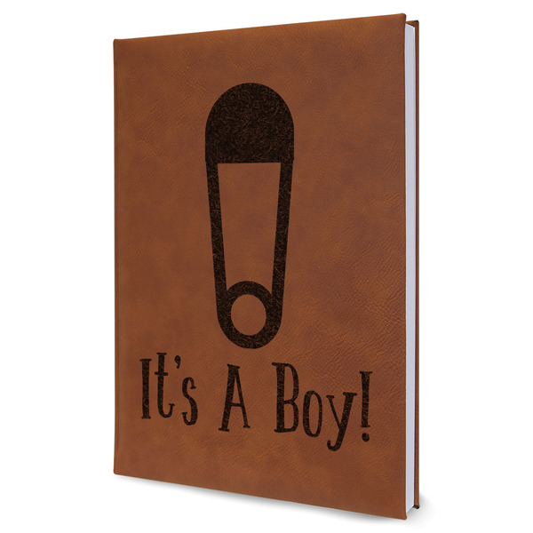 Custom Baby Shower Leather Sketchbook - Large - Double Sided