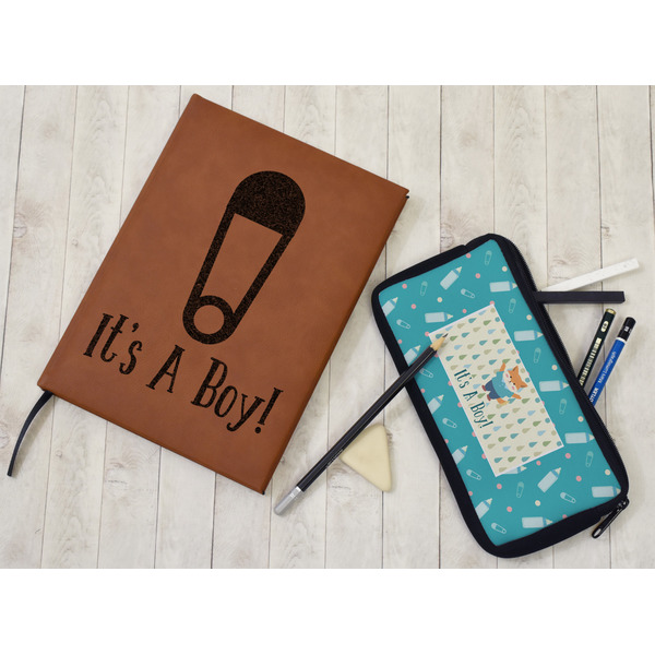 Baby Shower Leather Sketchbook - Large - Single Sided - In Context