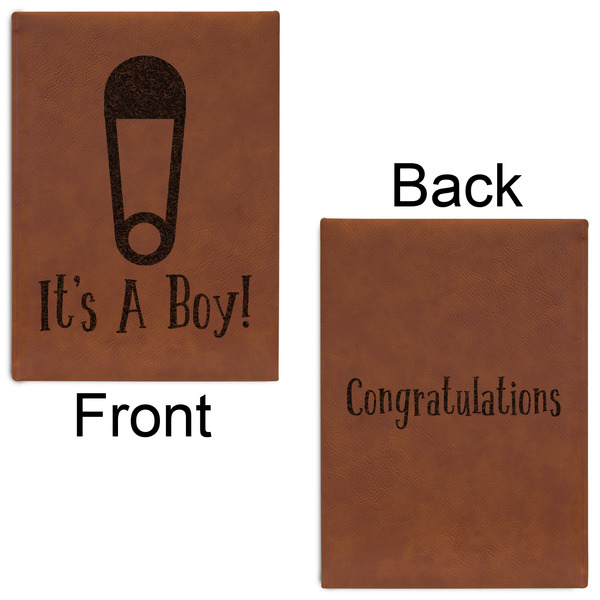 Baby Shower Leatherette Journals - Large - Double Sided - Front & Back View