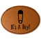 Baby Shower Faux Leather Iron On Patch - Oval