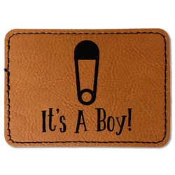 Baby Shower Faux Leather Iron On Patch - Rectangle