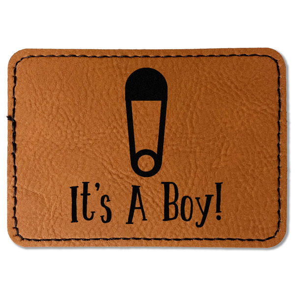 Custom Baby Shower Faux Leather Iron On Patch - Rectangle